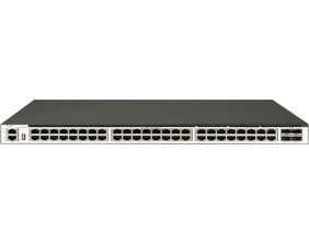 48 個 1GE Base-T 端口，4 個 10GE SFP+端口，三層以太網(wǎng)交換機(jī)